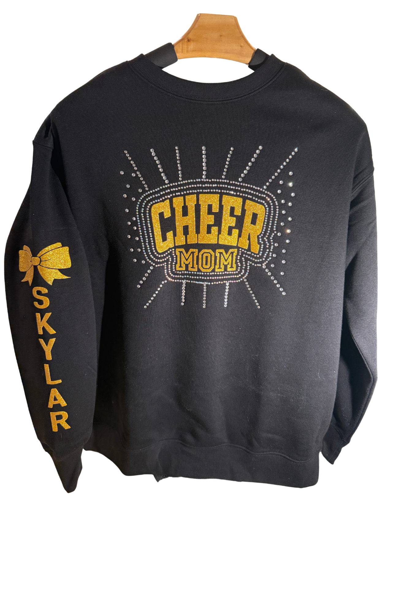 Custom Rhinestone sweatshirt with puff vinyl