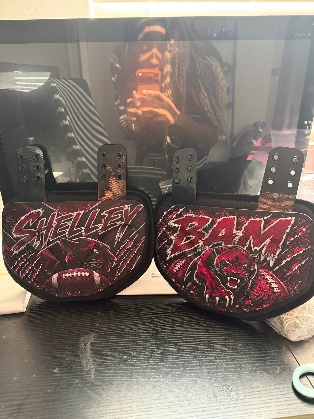 Custom Football Back Plate | Personalized Player Name, Number & Team Colors