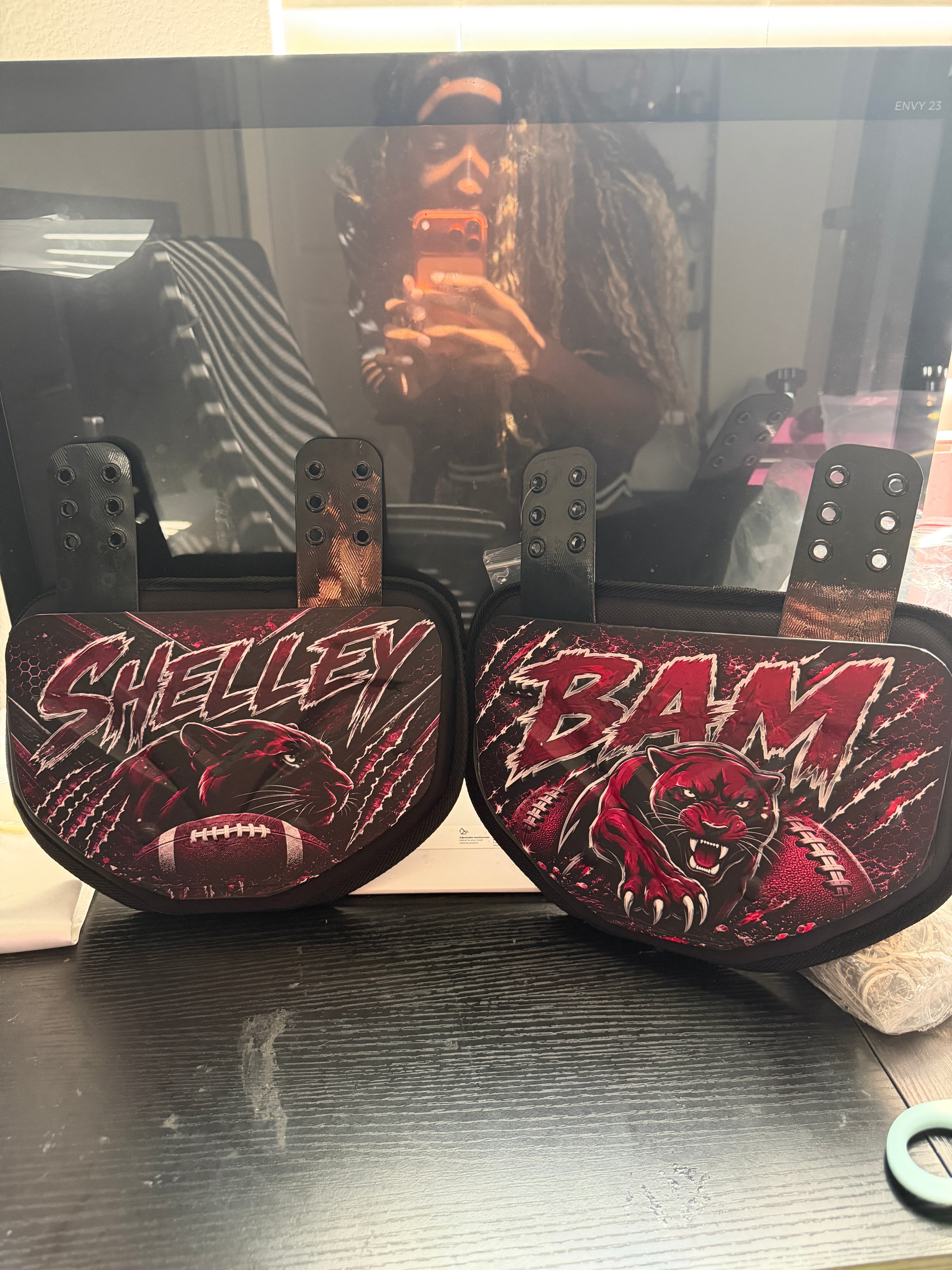 Custom Football Back Plate | Personalized Player Name, Number & Team Colors