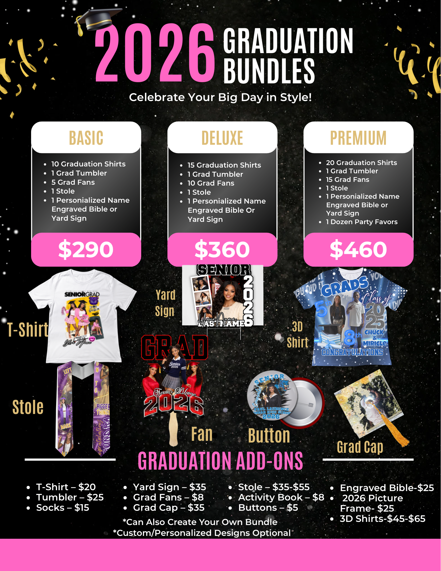 Graduate Bundle/Senior Bundle/T-shirt and Fan Bundle