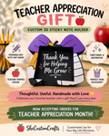 Custom Teacher 3D Sticky Note Holder – Personalized Appreciation Gift